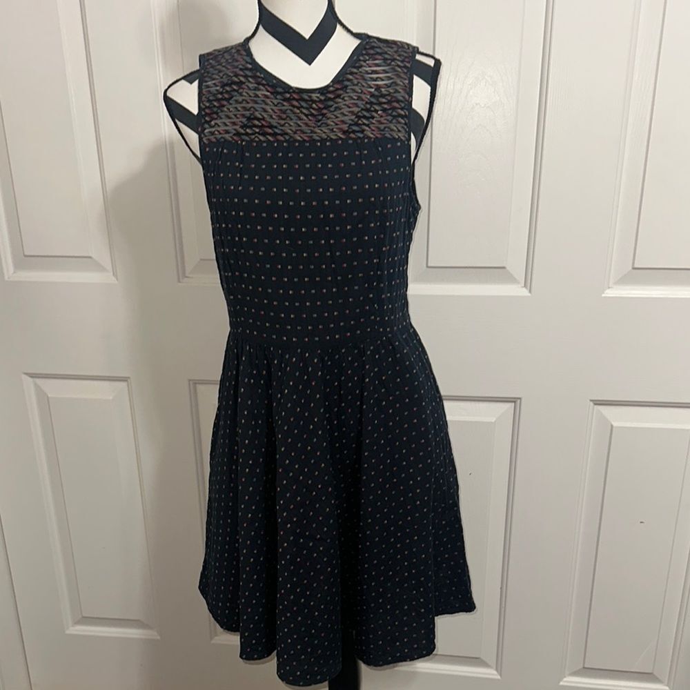 FOSSIL Blue & Multicolor Print Fit & Flare Dress